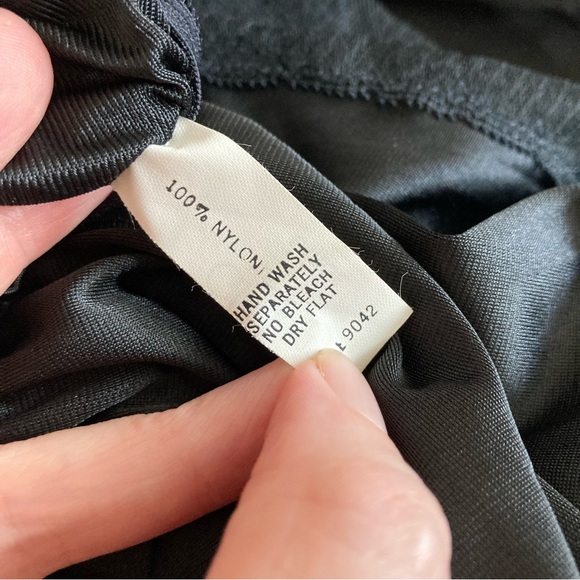 Vintage 70’s Glydons Hollywood Black Nylon Sheer Lace Negligee Nightgown L NWT - Picture 7 of 8